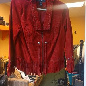 Vintage Red Suede Woman's Jacket